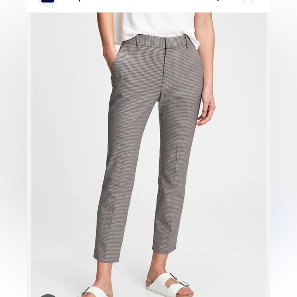 GAP Gray Straight Leg Trousers with Textured Fabric